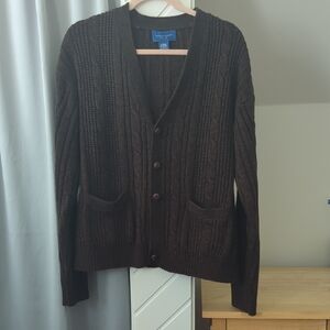 Towncraft Chocolate Brown Cable Knit Cardigan